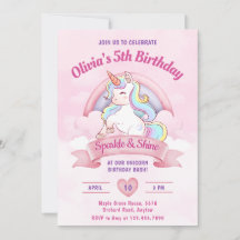 Pastel Rainbow Unicorn Magique fête d'anniversaire
