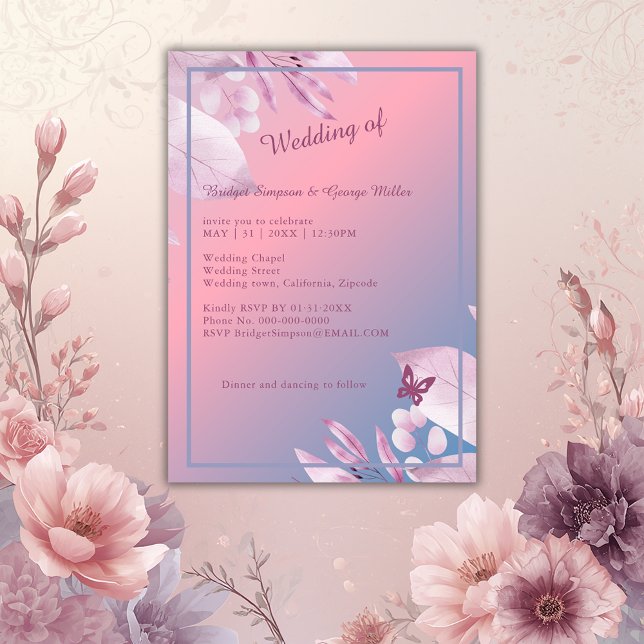 Invitation pastel romantique cerisier fleur sakura mariage (Créateur téléchargé)
