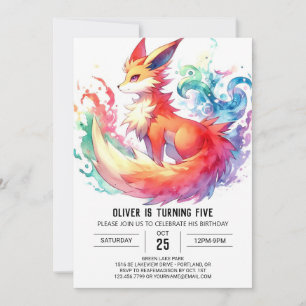 Invitation Pastel Rustic Fox Anniversaire