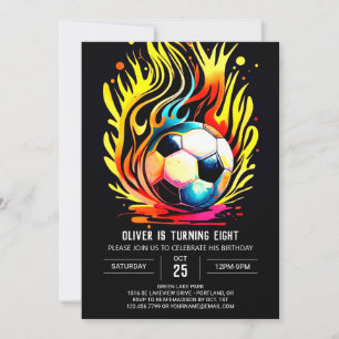 Invitation Pastel Sports Aquarelle Football Anniversaire