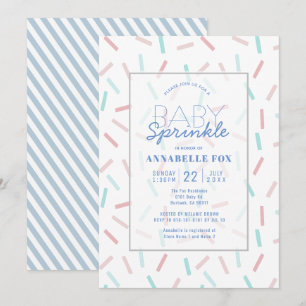 Invitation Pastel Sprinkles Bleu Baby Sprinke Douche Invitat