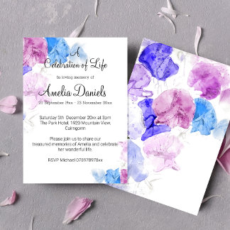 Invitation Pastel Sweet Pea Fête De La Vie
