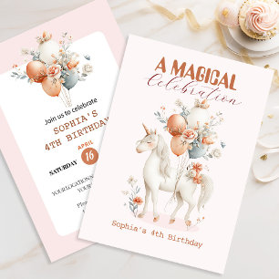 Invitation Pastel Unicorn Anniversaire
