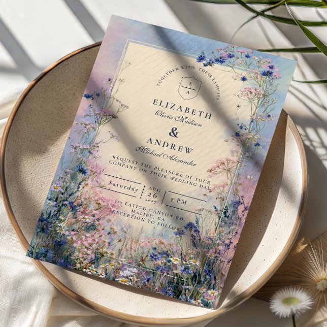 Invitation Pastel Wildflower Meadow Wedding (Créateur téléchargé)
