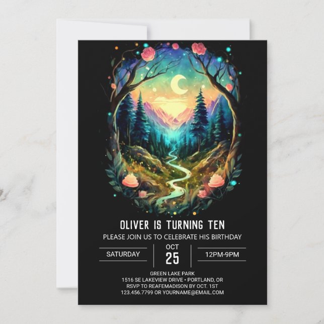 Invitation Pastel Woods Timber Anniversaire (Devant)