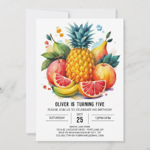 Invitation Pastèque Juicy Fruits modifiables Anniversaire