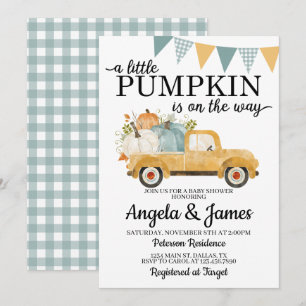 Invitation Patch Citrouille d'invitation pour Baby shower de 