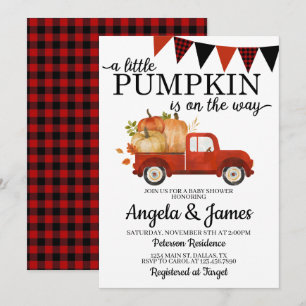 Invitation Patch de Citrouille d'invitation pour Baby shower 