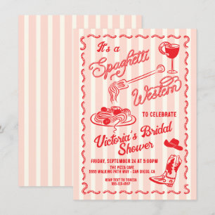 Invitation Pâtes de cow-boy italien Western Spaghetti dessiné