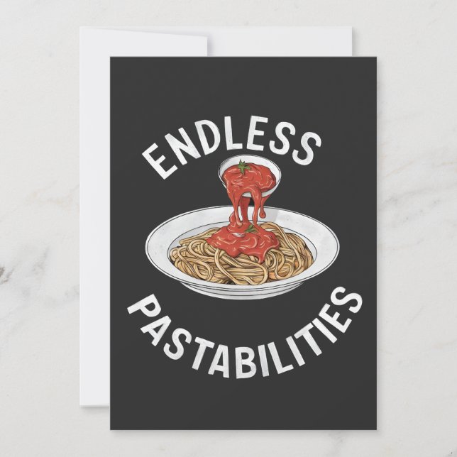 Invitation Pâtes infinies Amusant Pasta Spaghetti Lover (Devant)