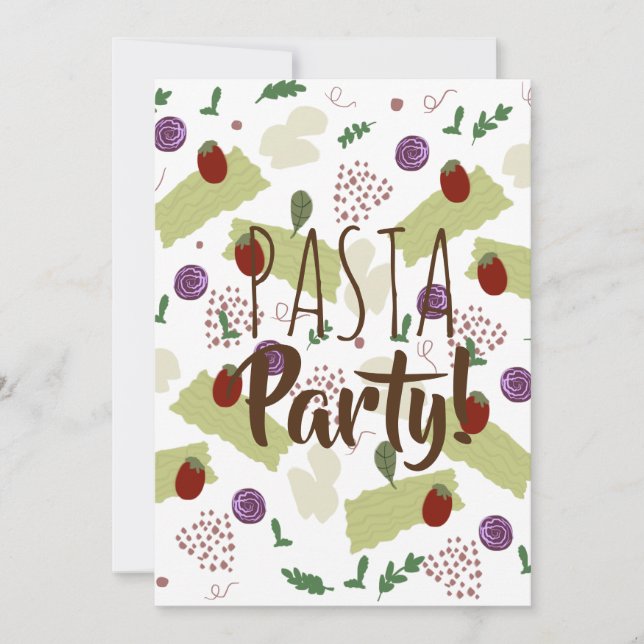 Invitation Pâtes Italienne Dîner Ustensiles Boules de viande (Devant)