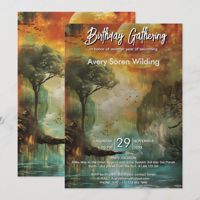 Invitation Path of Light | Nature Inspired Composition (Devant / Derrière)