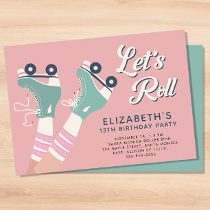Invitation Patinage à roulettes fête d'anniversaire