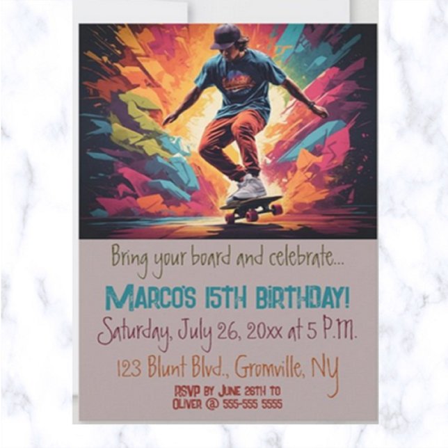 Invitation Patinage éditable Anniversaire (Créateur téléchargé)