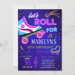 Invitation Patinage Fille Rouillons Anniversaire