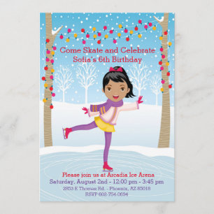 Invitation Patinage sur glace Anniversaire - African American