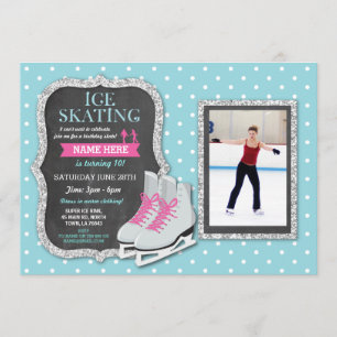 Invitation Patinage sur glace Anniversaire Fête Photo Patinag