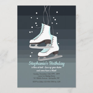 Invitation Patinage sur glace blanc