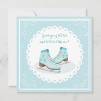 Invitation Patinage sur glace bleu