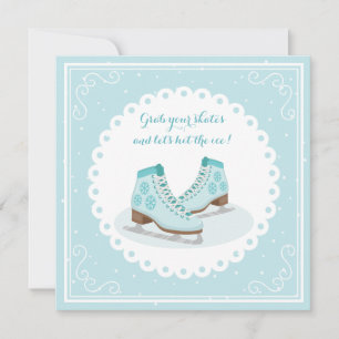 Invitation Patinage sur glace bleu