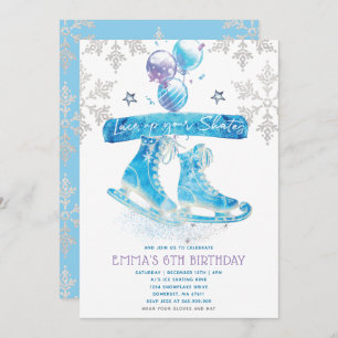 Invitation Patinage sur glace fête d'anniversaire