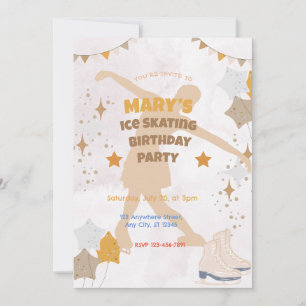 Invitation Patinage sur glace fête d'anniversaire