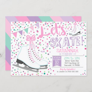 Invitation Patinage sur glace Fille Patinage sur g