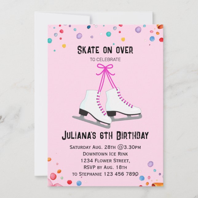 Invitation Patinage sur glace | Patinage sur glace (Devant)