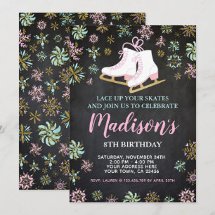 Invitation Patinage sur glace, Pays merveilleux d'hiver, Tabl