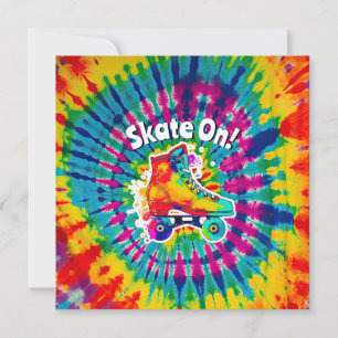 Invitation Patinage Sur Roller Patinage Rink Tie Dye Hippie