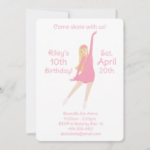 Invitation Patineuse Artistique (Rose)