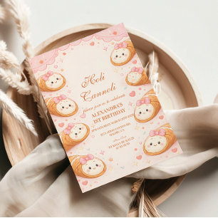 Invitation Pâtisserie de Cannoli Sucrés Bow 1er Anniversaire