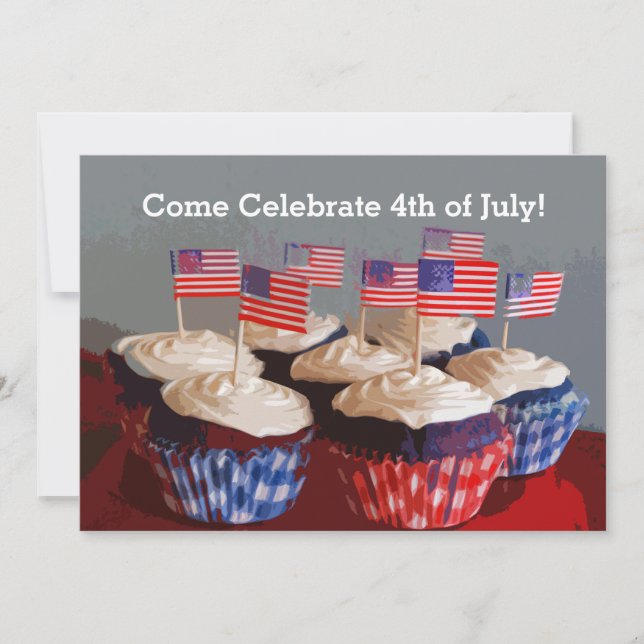 Invitation Patriotic Cupcakes (Devant)