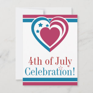 Invitation Patriotic Heart