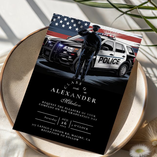 Invitation Patriotic Police Officer Graduation (Créateur téléchargé)