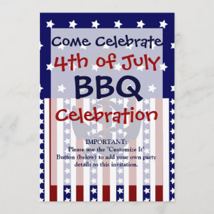 Invitation Patriotic Stars Stripes Ancre Motif marin