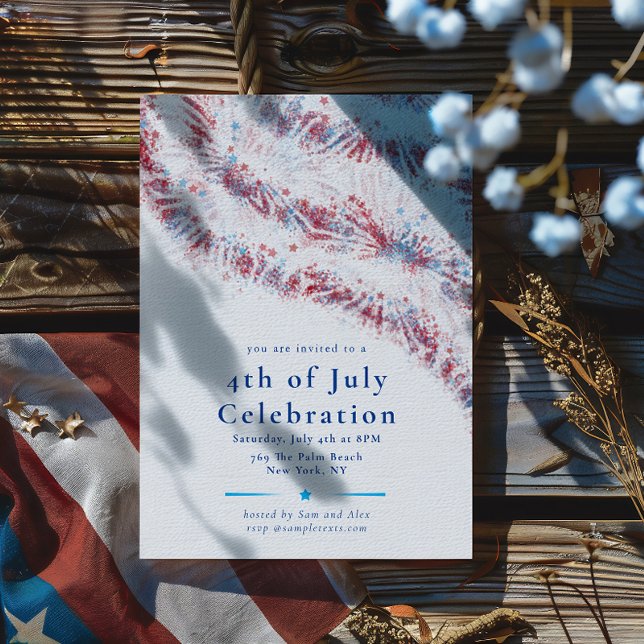 Invitation Patriotique 4 Juillet Célébration Personnalisée (Créateur téléchargé)
