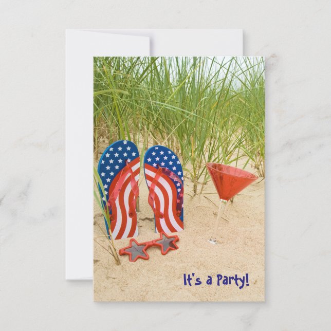 Invitation Patriotique Beach Party (Devant)