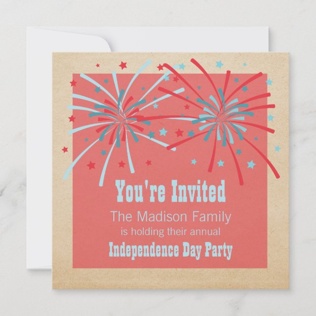 Invitation Patriotique Fireworks (Devant)