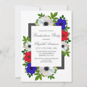 Invitation Patriotique Panda Anemone Graduation Party
