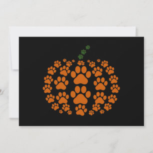 Invitation Patte Citrouille Empreinte de Patte de Chien Actio