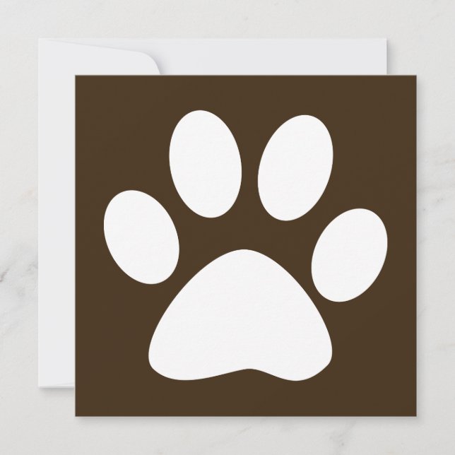Invitation patte pour animal : couleur personnalisable (Devant)