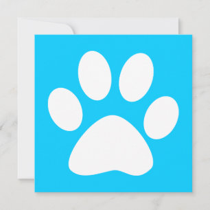Invitation patte pour animal : couleur personnalisable