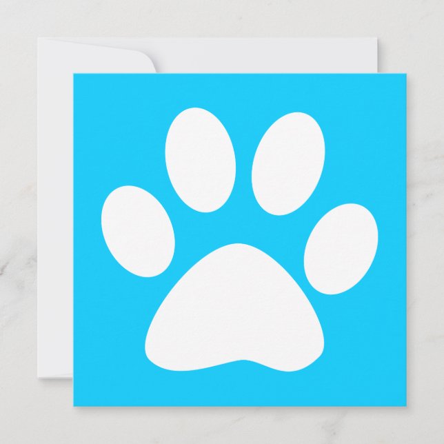 Invitation patte pour animal : couleur personnalisable (Devant)