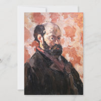 Paul Cezanne - Autoportrait avec arrière - plan ro