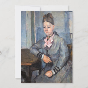 Invitation Paul Cezanne - Madame Cezanne Leaning sur une tabl