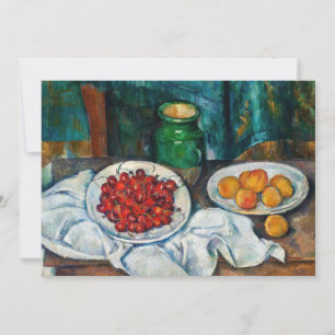 Invitation Paul Cezanne - Nature morte aux cerises et aux pêc