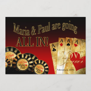 Invitation Paul Las Vegas Deluxe Mariage or noir rouge