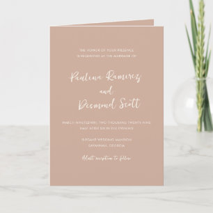 Invitation Paulina Moderne Tan Simple Mariage Élégant