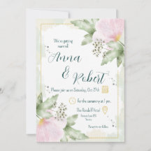 Pavot rose Mariage d'aquarelle